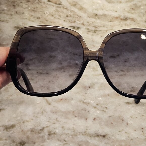 RARE NWOT MCM SQUARE GRAY PETROL STRIPED MCM614S ITALY OVERSIZED 58mm SUNGLASSES